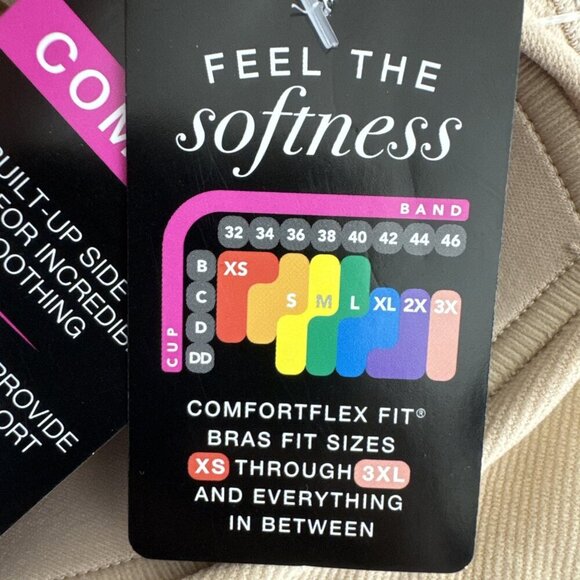 BALI Comfort Women's L Wireless Bra Beige NWT - Picture 8 of 11